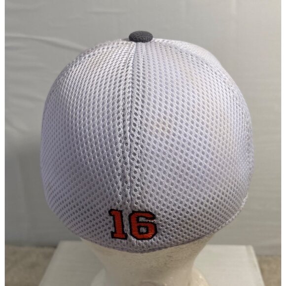 CCM Hockey Mesh Back Cap Embroidered Logo & Number 16 Gray/White Adjustable Hat - Picture 4 of 9